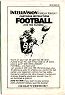 NFL Football Manual (Intellivision Inc. 2610-0920-G1)