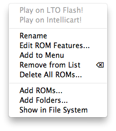 ROM List Context Menu