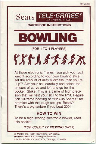 Jeu Electronique Vintage BOWLING PROFESSIONNEL Bandai Electronics pro bowler