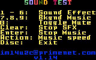 Sound Test Screen