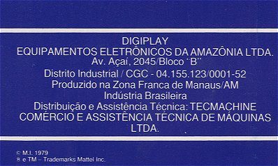 Digiplay Manual Back Cover (Initial Release)