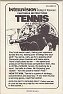 Tennis Manual (Intellivision Inc. 1814-0820-G1)