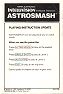 Astrosmash! Additional Materials (Mattel Electronics 3605-0360)