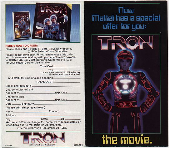 Tron Flyer (front and back)