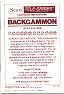 Backgammon Manual (Sears 3878-0920)